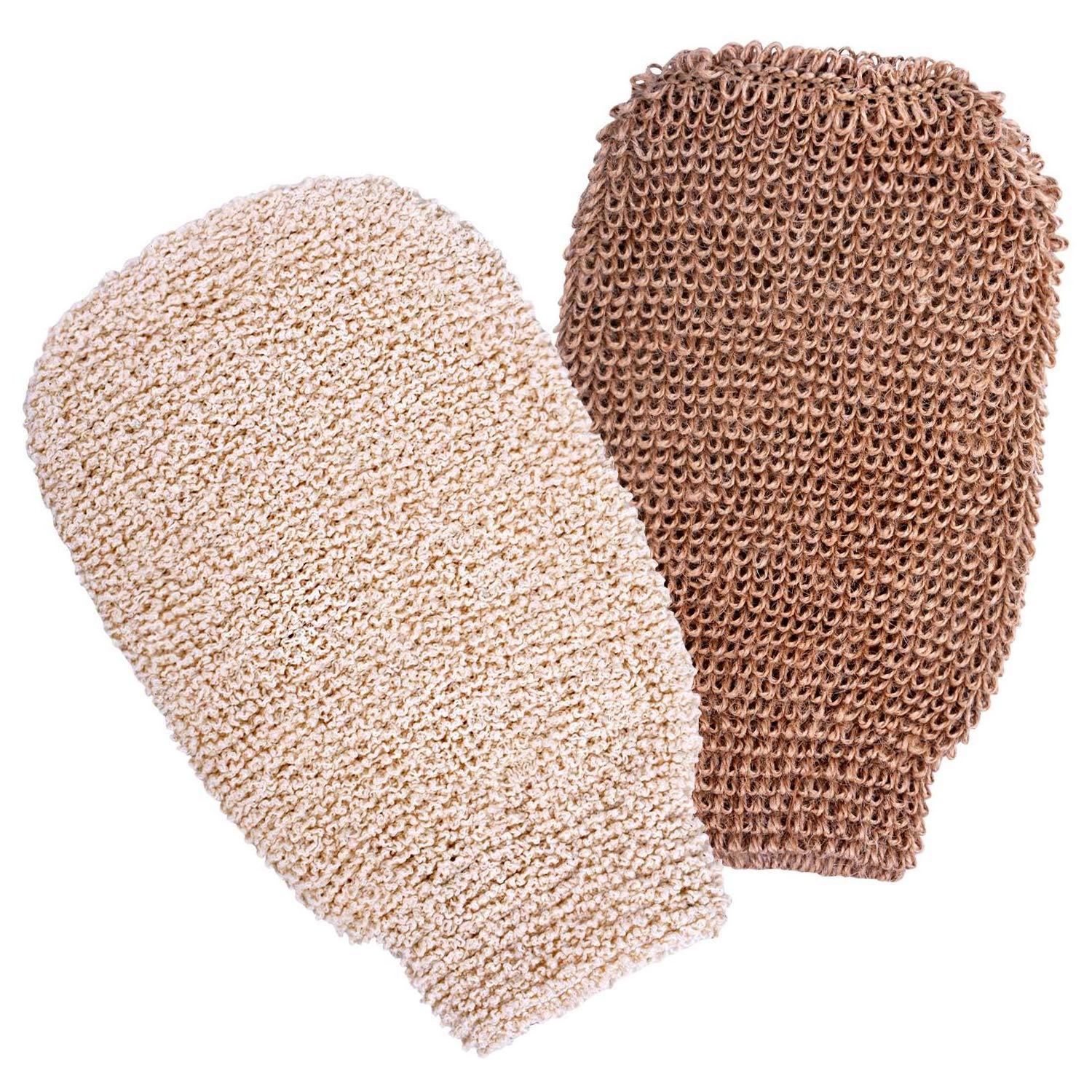 Natural Exfoliating ramie Fiber  bath Peeling Glove Mitt Bath Scrubber Remove Dead Skin jute Exfoliating Mitts