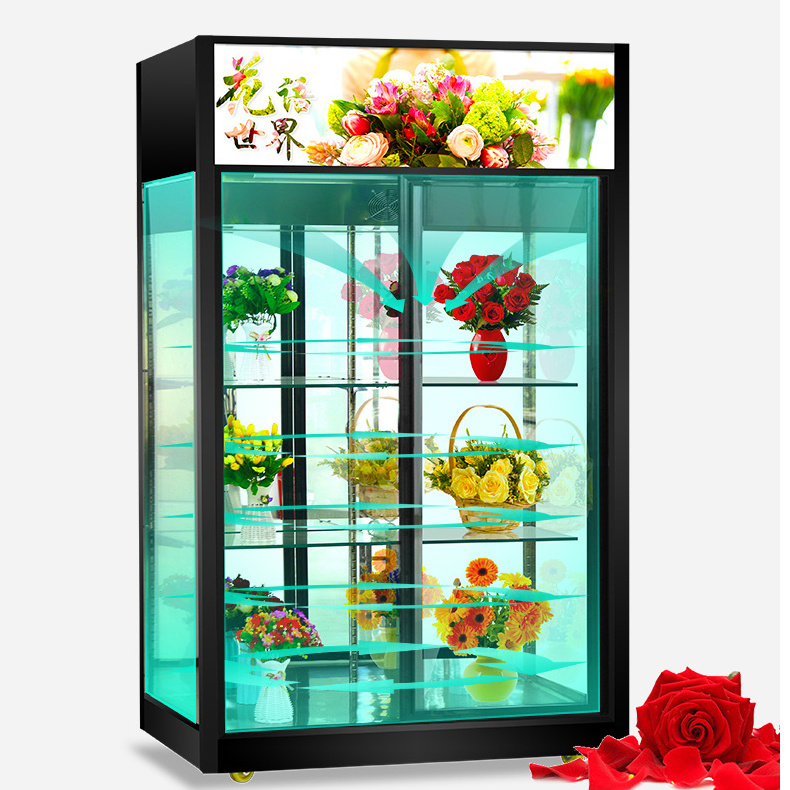 Luxury florist flower shop fridge flower display chiller cooler fresh flower display cooler