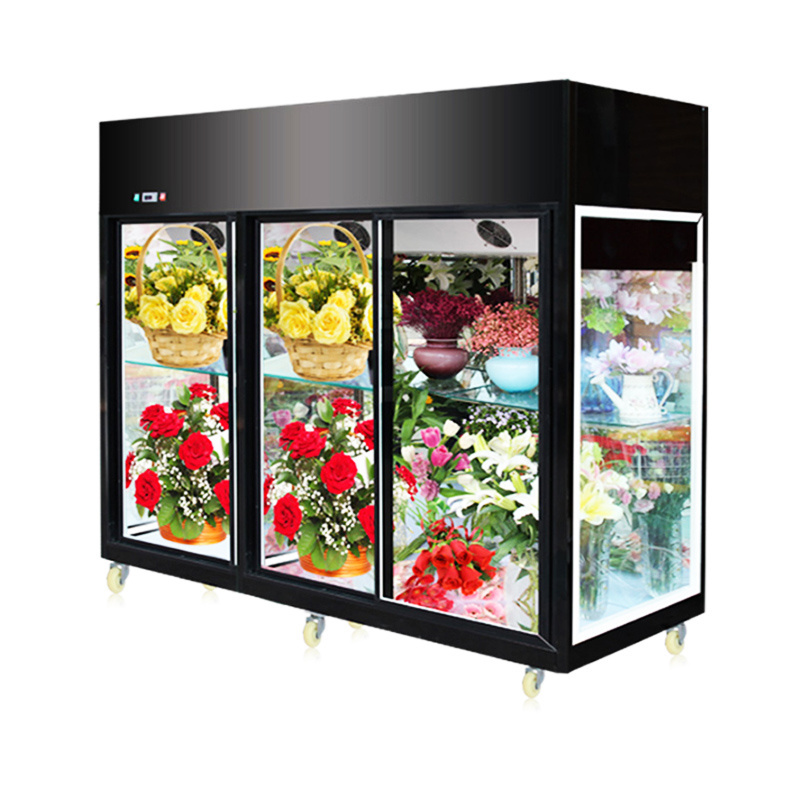 Luxury florist flower shop fridge flower display chiller cooler fresh flower display cooler