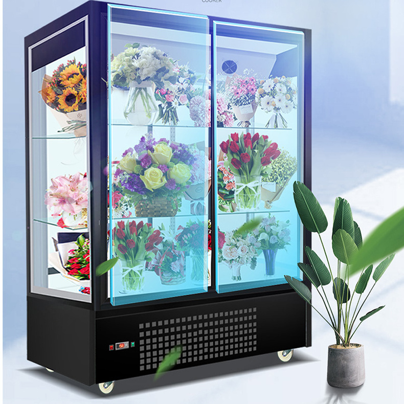 Luxury florist flower shop fridge flower display chiller cooler fresh flower display cooler