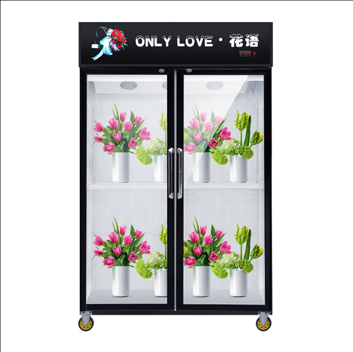 High quality supermarket flower fresh keeping refrigeration/Transparent flower display cooler flower fridge