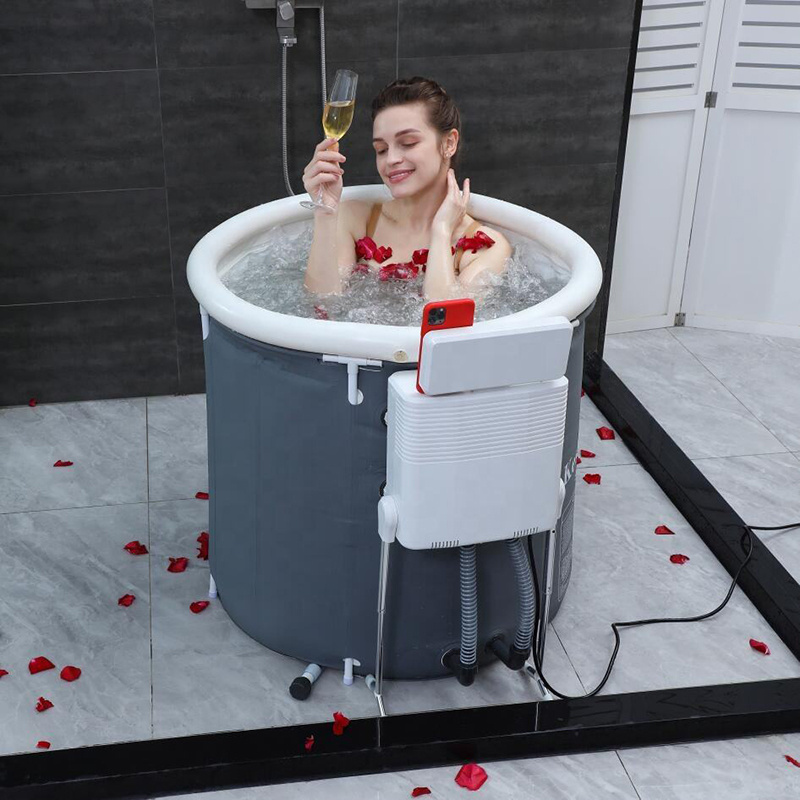 New Arrival PVC Plastic Spa Bathing Tub Free Stand Folding Spa Sauna Bath Tub For Adults With Heater Machine