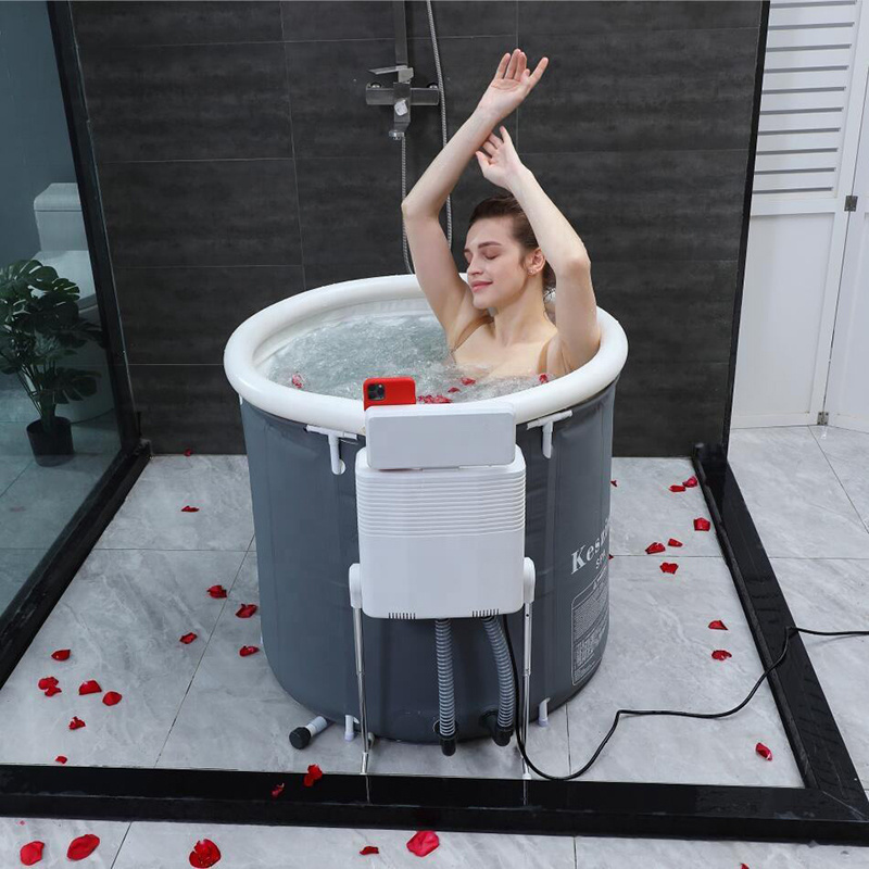 New Arrival PVC Plastic Spa Bathing Tub Free Stand Folding Spa Sauna Bath Tub For Adults With Heater Machine