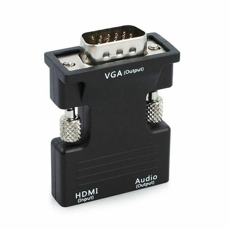 HDTV Female to VGA Male Converter with 3.5mm AUX Audio Cable Adapter 1080P Video for PC Laptop TV Monitor Projector