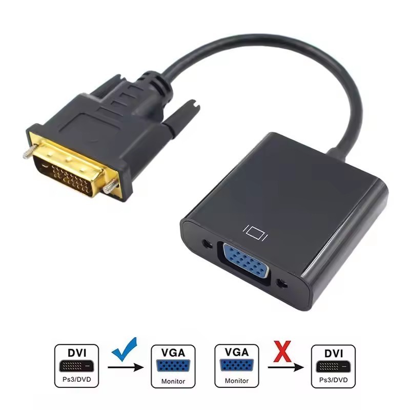 DVI to VGA 24+1 25 Pin VGA to DVI-D Male to Female Video Converter Connector DVI to VGA Cable Adapter Converter