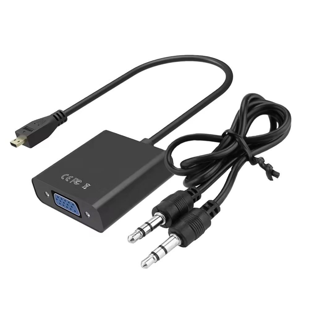 Best Selling Products Micro HDTV to VGA adapter cable with audio Converter Adapter for Laptop Tablets Ultrabooks and Cameras