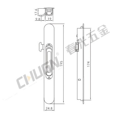 Aluminum Aluminum window lock sliding window lock window latch