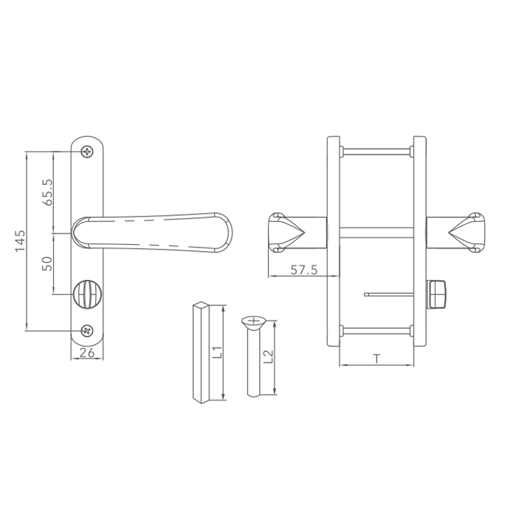 ALUMINIUM  DOOR LOCK FOR BEDROOM