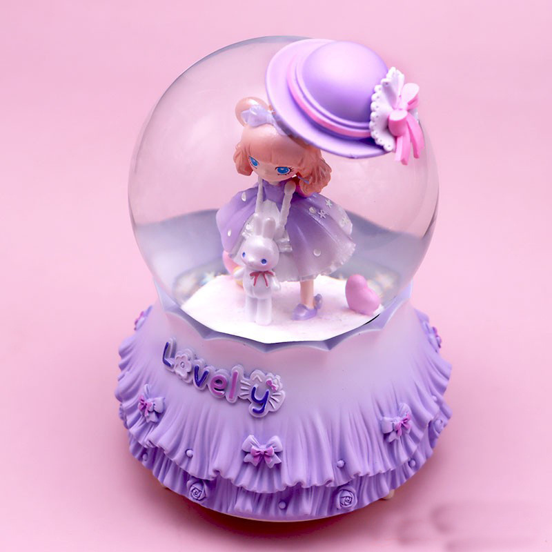 High Quality 120mm Glass Snow Globe with Resin Bear Fairy for Girl Christmas Gift Home Decoration Souvenir Indoor Decoration