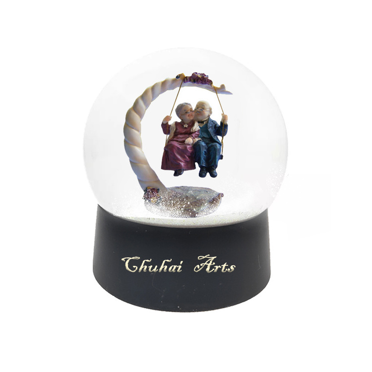 Custom 100m Resin Snow Globe Artificial Style Water Globe with Blowing Snow for Home Decoration and Gift Souvenirs