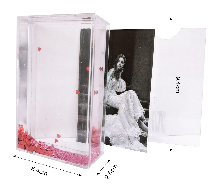 Factory Direct Memory Recording 2x3 Mini Size Instax Liquid Glitter Picture Photo Frame with Water