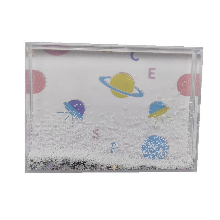 Custom Shiny Glitter 5x7 Fountain Water Photo Frame Snow Globe Water