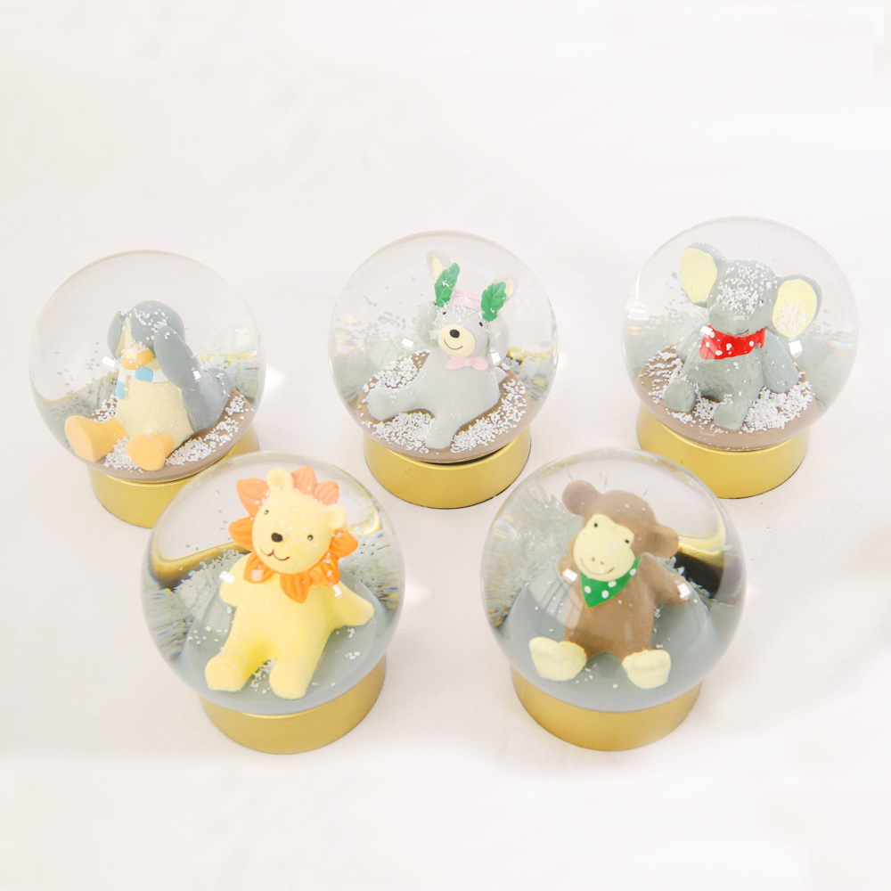 Cartoon Style Water Globes Artificial Resin Snowglobe with Fairy Character Glass Music Snow Globe for Home Decoration