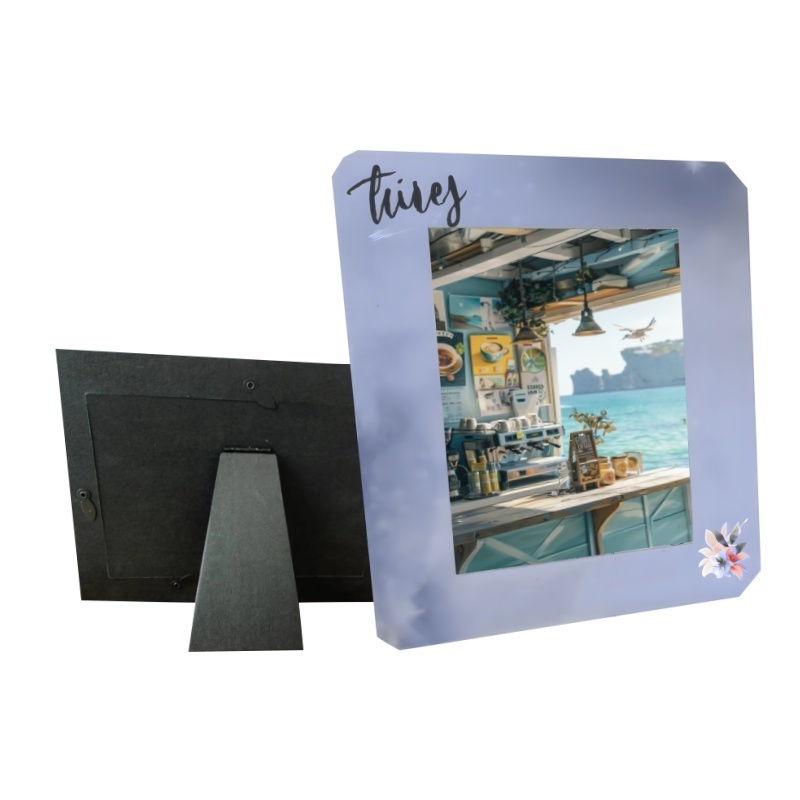 High Quality Unique 5x7 Acrylic Plastic Photo Frame with UV Printed Paper Back Wholesale Photo Holder Frame