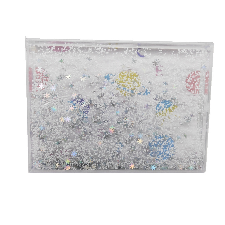 Custom Shiny Glitter 5x7 Fountain Water Photo Frame Snow Globe Water