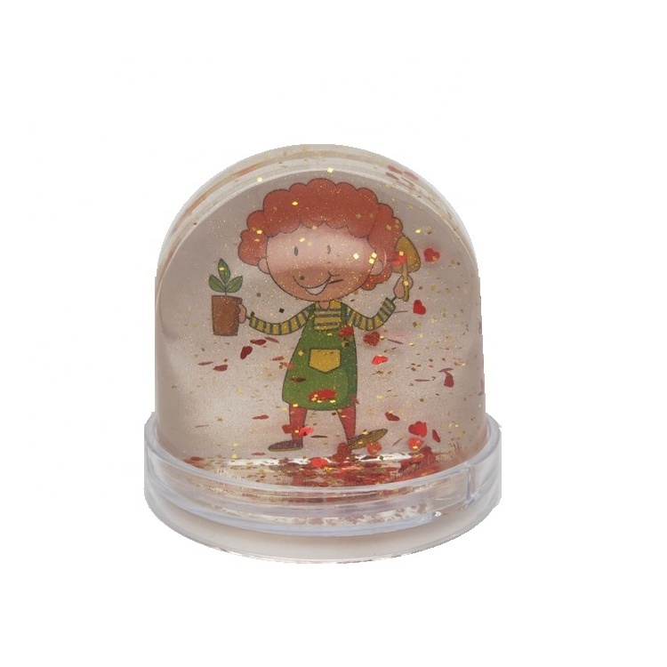 8.5x9cm Acrylic Snow Globe Frame DIY Kit with Resin for Anime-Themed Animal Model Home Decor and Gift Crafting