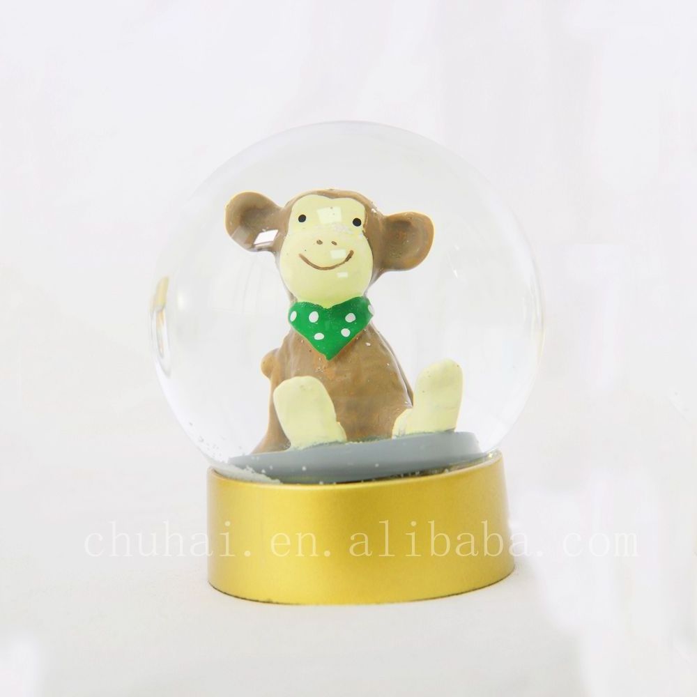 Monkey Resin Snow Globe Anime and Music Themed Water Globe Unique Wedding Souvenir from Factory