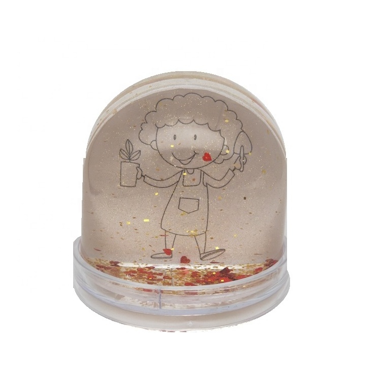 8.5x9cm Acrylic Snow Globe Frame DIY Kit with Resin for Anime-Themed Animal Model Home Decor and Gift Crafting