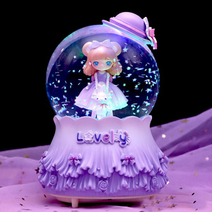 High Quality 120mm Glass Snow Globe with Resin Bear Fairy for Girl Christmas Gift Home Decoration Souvenir Indoor Decoration