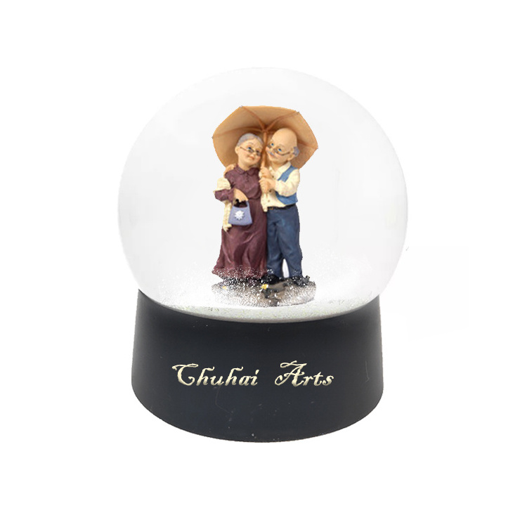 Custom 100m Resin Snow Globe Artificial Style Water Globe with Blowing Snow for Home Decoration and Gift Souvenirs