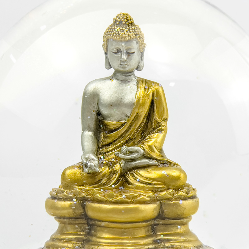 Custom Religious Belief Snow Globe Souvenir Artificial Buddha Model Resin Material for Home Decoration and Gifts for Christmas