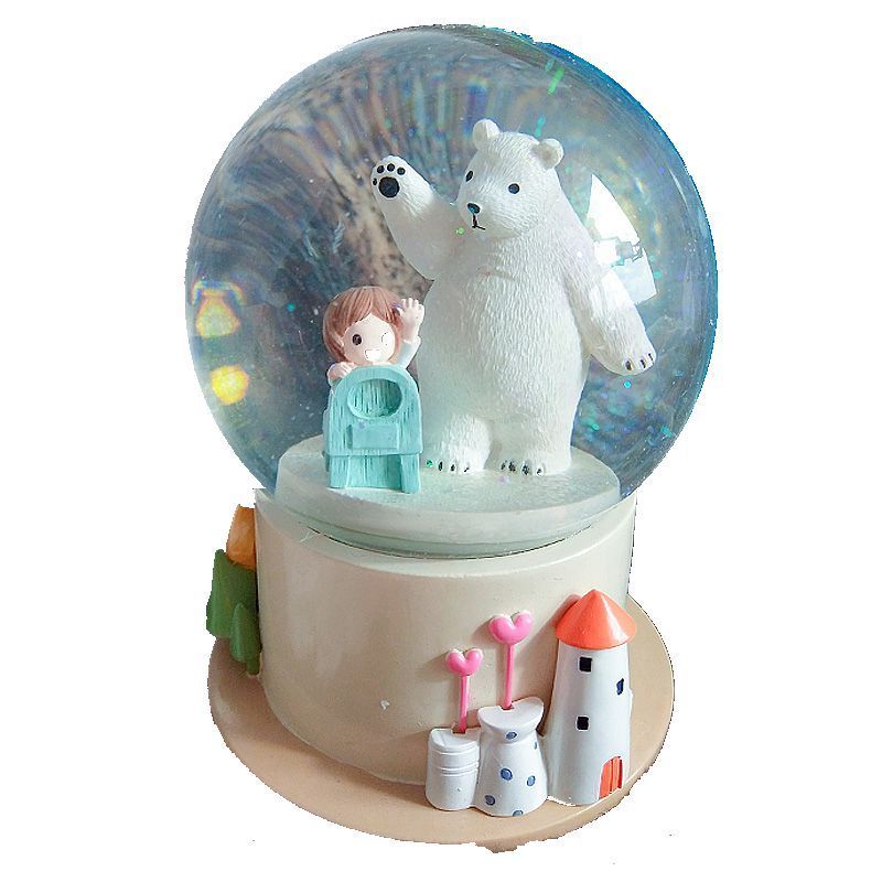 Wholesale Resin and Glass Snow Globe Decorations Cartoon Style Fairy and Music Themed Water Ball for Home Decoration