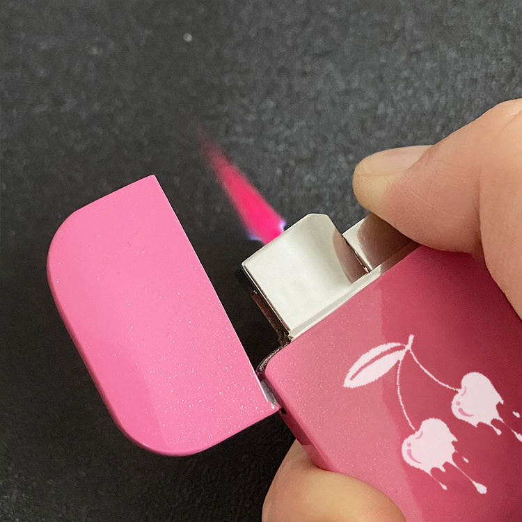 Wholesale Pink  Lighter Windproof Pink Flame Cute Lighter for Girls Gift