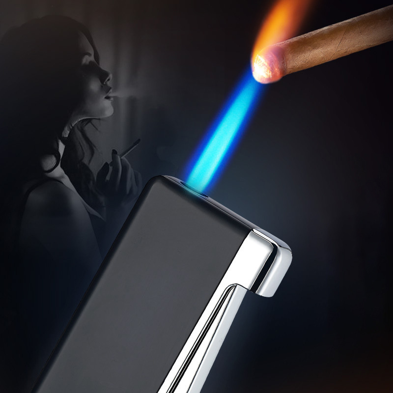 Wholesale Custom Inflatable Torch Lighter Triple Jet Flame Cigar Lighter With Cigar refillable Butane Gas