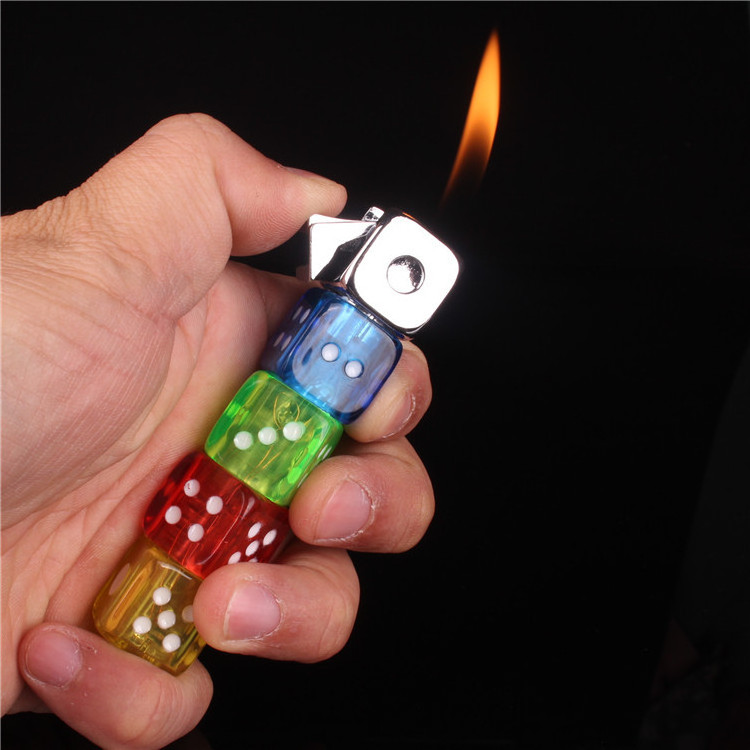 Wholesale butane gas creative lighters personality mini tiny tricky funny cigarette lighter promotion Dice lighters