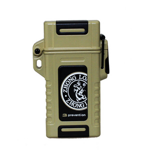 Portable Outdoor USB Double Arcs Electronic Waterproof And Windproof Lighter With Safety Button For cigarette lighter