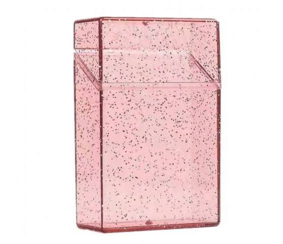 Smoke Accessories Lady Pocket Size Cute Clear Plastic Pink Tobacco Cigarette Case for Women Gift