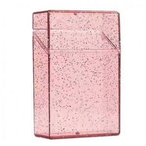 Smoke Accessories Lady Pocket Size Cute Clear Plastic Pink Tobacco Cigarette Case for Women Gift