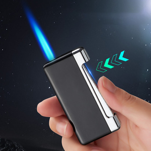 Wholesale Custom Inflatable Torch Lighter Triple Jet Flame Cigar Lighter With Cigar refillable Butane Gas