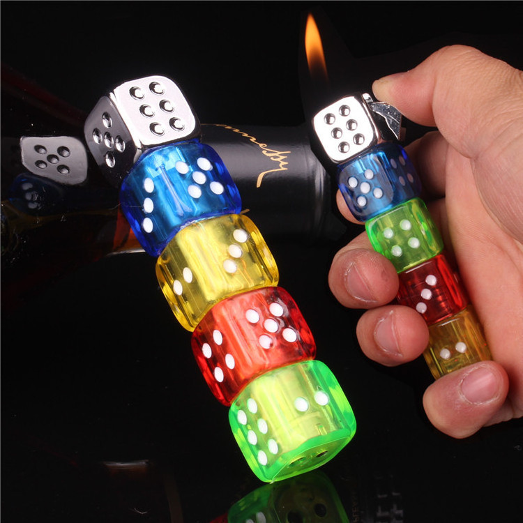 Wholesale butane gas creative lighters personality mini tiny tricky funny cigarette lighter promotion Dice lighters