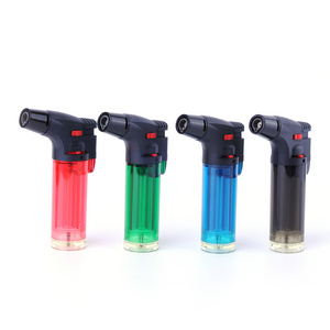 Wholesale Refillable Gas Plastic Lighter Flint Cigarette Lighter Accessories Hot sale Windproof Top-grade Slant Torch Lighter