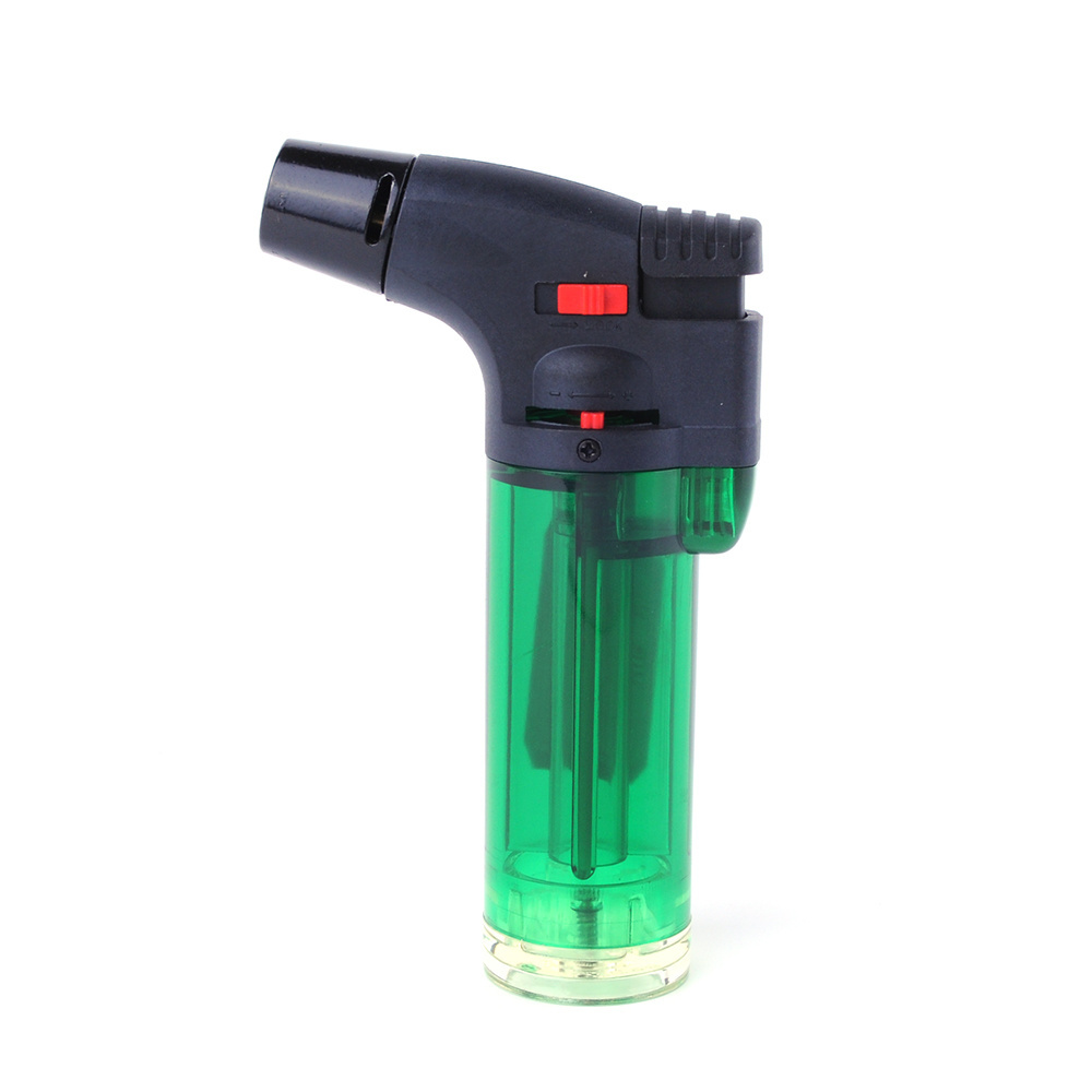 Wholesale Refillable Gas Plastic Lighter Flint Cigarette Lighter Accessories Hot sale Windproof Top-grade Slant Torch Lighter