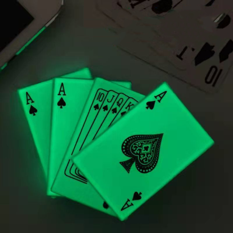 Creative Lighter Jet Torch Turbo Playing Cards Windproof Metal Glow in Dark Lighter Metal Funny Toys For Men smoking accessories