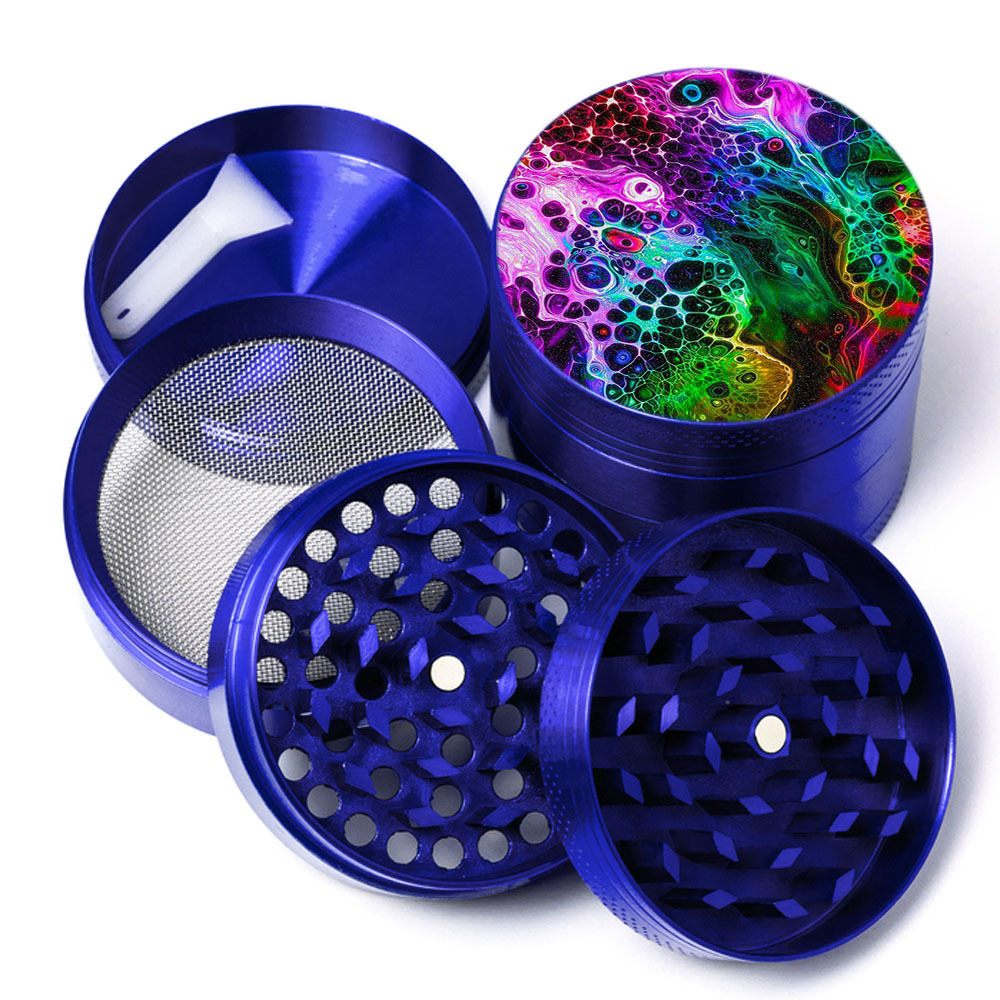 smoke shop wholesale hot selling available smoking products zinc alloy smoking accessories 50mm blue mushroom men herb grinder