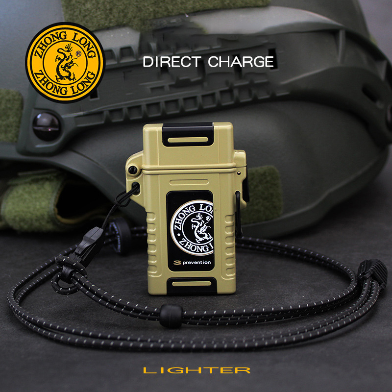 Portable Outdoor USB Double Arcs Electronic Waterproof And Windproof Lighter With Safety Button For cigarette lighter