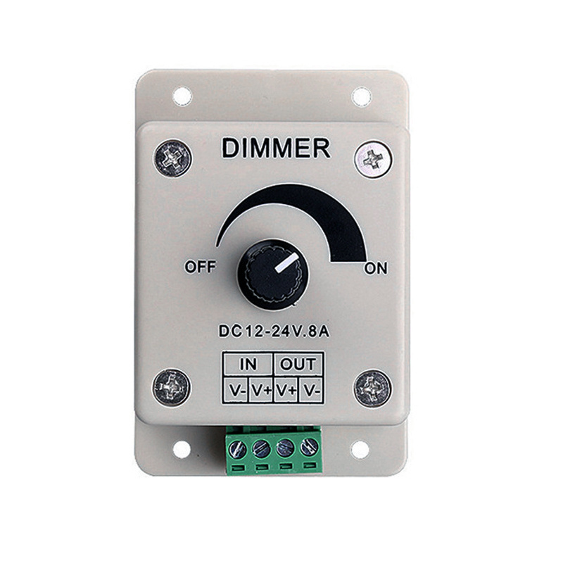 LED Dimmer Switch DC 12V 8A Adjustable Brightness Lamp Bulb Strip Driver Single Color Light Power Supply Controller Dimmers