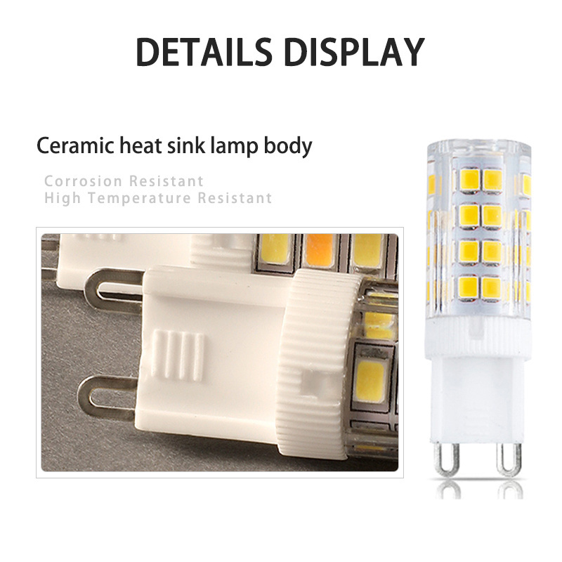 AC220V 5W 7W 9W High Brightness LED Corn Bulb G9 Ceramic Lamp Cool and Warm White Light 3000K 6000K Replace Regular Halogen Lamp