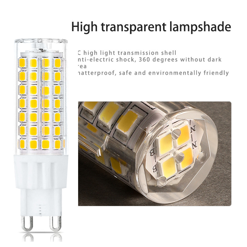 AC220V 5W 7W 9W High Brightness LED Corn Bulb G9 Ceramic Lamp Cool and Warm White Light 3000K 6000K Replace Regular Halogen Lamp