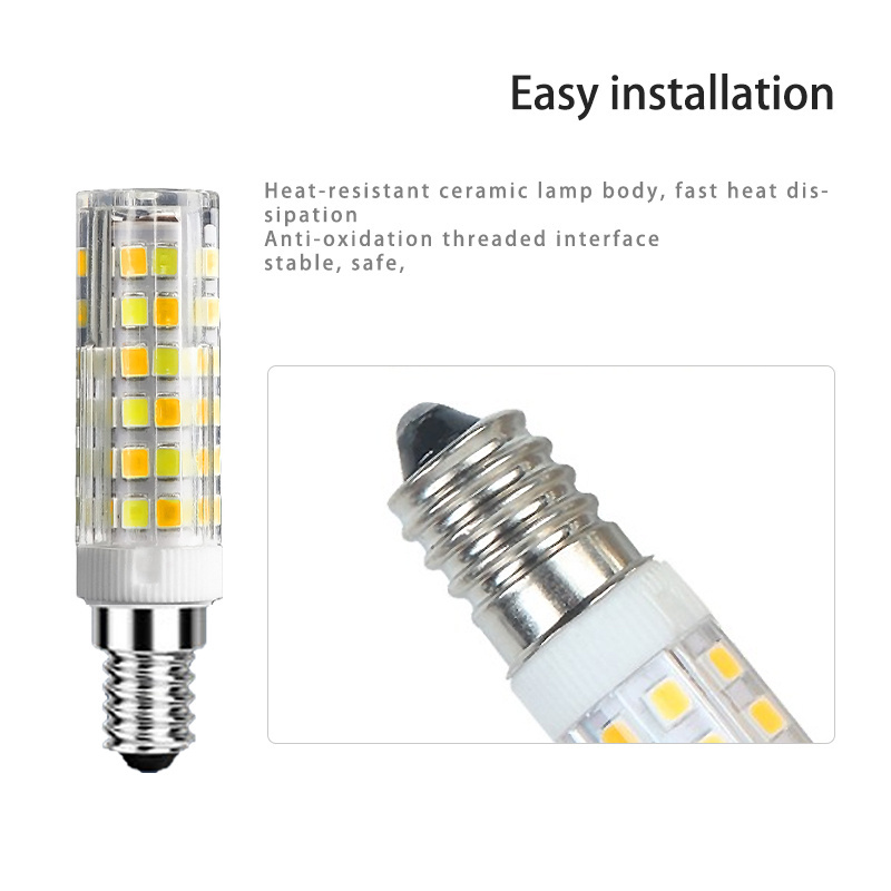 E12 E14 E17 LED Bulb High Brightness Threaded Ceramic Corn Lamp AC220V 5W-12W 3000-6000K Warm Yellow White Cool White No Flicker