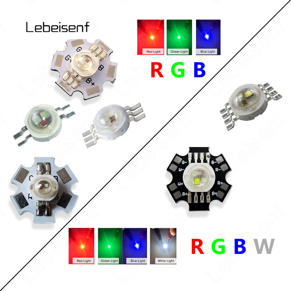 RGB 3W 9W RGBW 4W 12W LED High Power Colour Luminaire Beads 3V 350mA 700mA Constant Current Light Source 20mm Aluminum Substrate