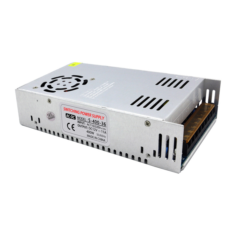 36V 400W Switching Power Supply Aluminum Case with Fan 110V 220V AC to DC 36 Volt 11A Converter Transformer Adapter LED Driver