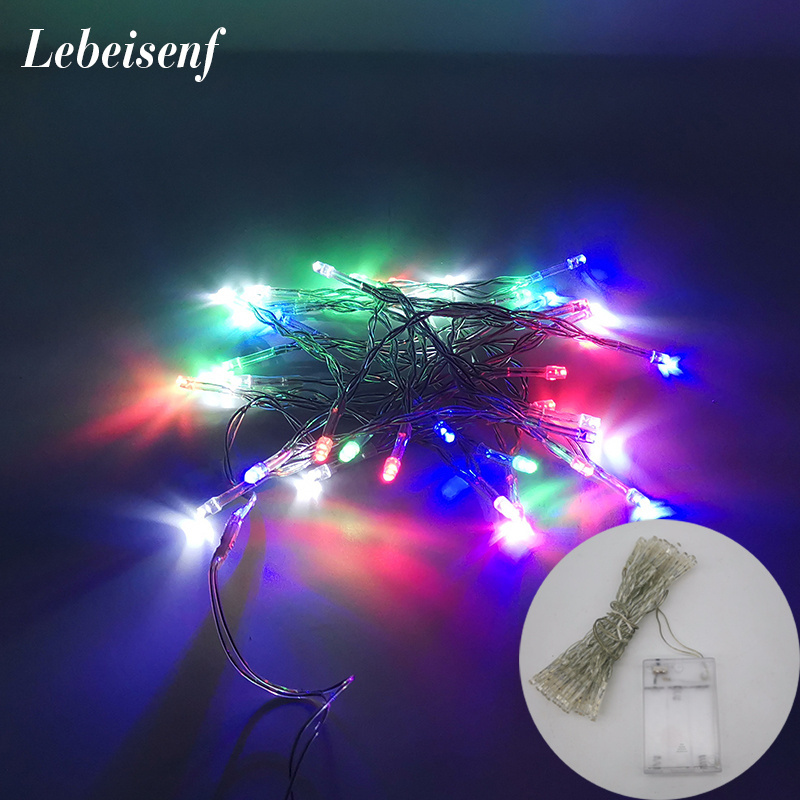 1m 2m Street LED String Lights Festive New Year Fairy Garland Christmas Tree Decoration for Wedding Party Bedroom