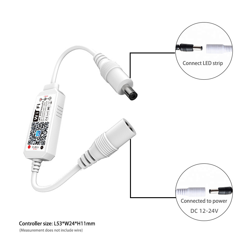 DC 12V 24V Wireless Mini WiFi Dimming Controller Single Color Smart LED Dimmer for 2835 5050 5730 LED Strip Light Voice Control