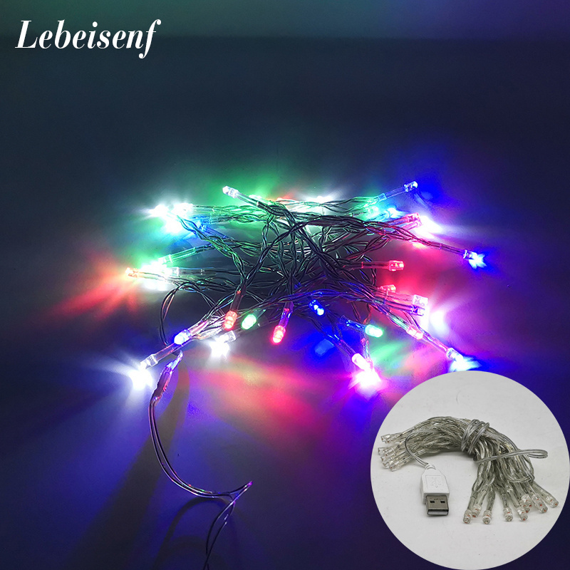 1m 2m Street LED String Lights Festive New Year Fairy Garland Christmas Tree Decoration for Wedding Party Bedroom