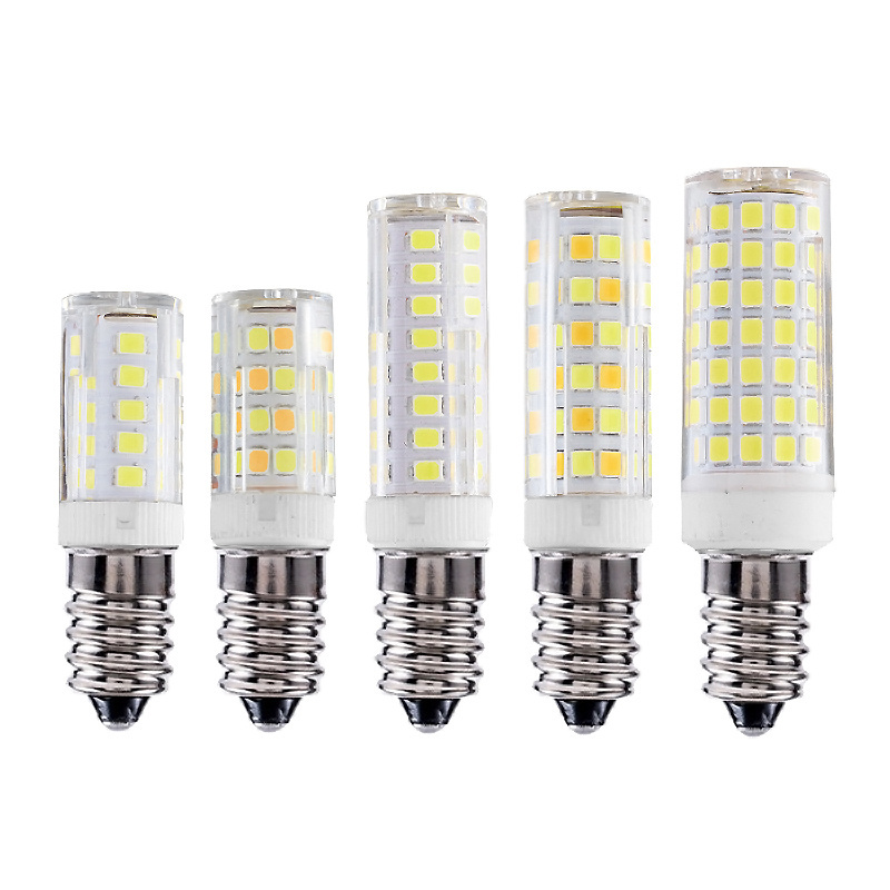 E12 E14 E17 LED Bulb High Brightness Threaded Ceramic Corn Lamp AC220V 5W-12W 3000-6000K Warm Yellow White Cool White No Flicker