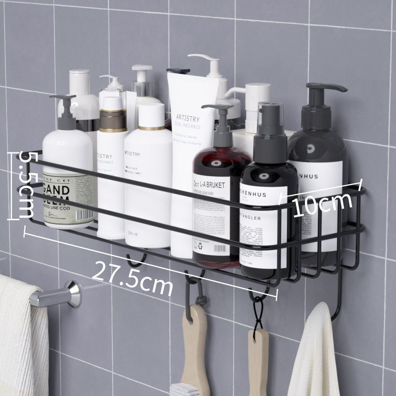 Wall Mounted Bathroom Shelves Floating Shelf Shower Hanging Basket Shampoo Holder WC Accessories Kitchen Storage Rack